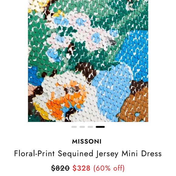 NWT - Missoni FLORAL-PRINT SEQUINED JERSEY MINI DRESS IN MULTICOLOR - 42 - Picture 3 of 16